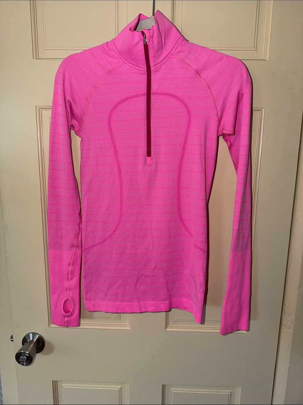 lululemon athletica Bright Pink Half-Zip Long Sleeve Top